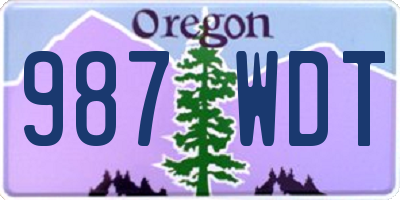 OR license plate 987WDT