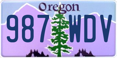 OR license plate 987WDV