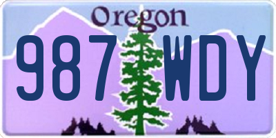 OR license plate 987WDY