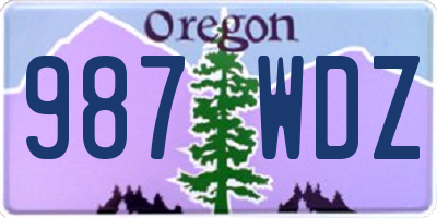 OR license plate 987WDZ