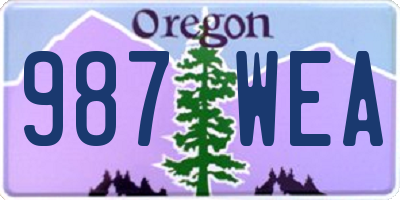 OR license plate 987WEA