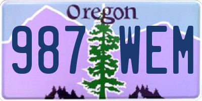 OR license plate 987WEM