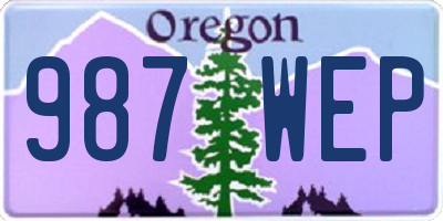 OR license plate 987WEP