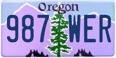 OR license plate 987WER