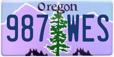 OR license plate 987WES