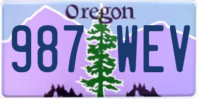 OR license plate 987WEV