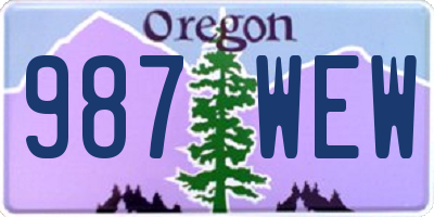 OR license plate 987WEW