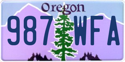 OR license plate 987WFA