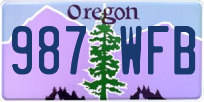 OR license plate 987WFB