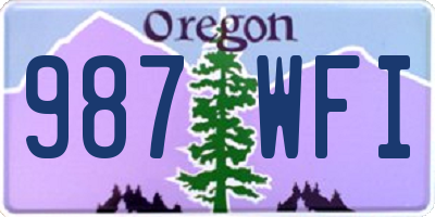 OR license plate 987WFI