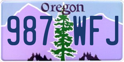 OR license plate 987WFJ