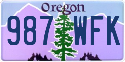 OR license plate 987WFK