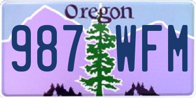OR license plate 987WFM
