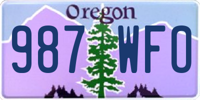 OR license plate 987WFO