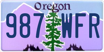 OR license plate 987WFR