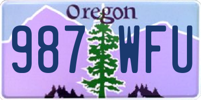 OR license plate 987WFU