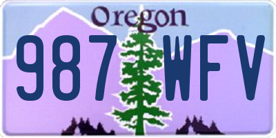 OR license plate 987WFV