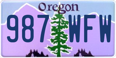 OR license plate 987WFW