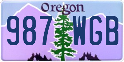 OR license plate 987WGB