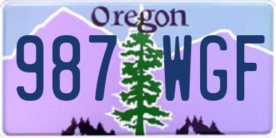 OR license plate 987WGF