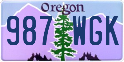 OR license plate 987WGK