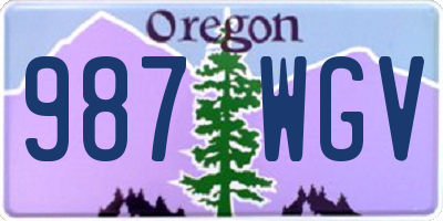 OR license plate 987WGV