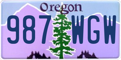 OR license plate 987WGW