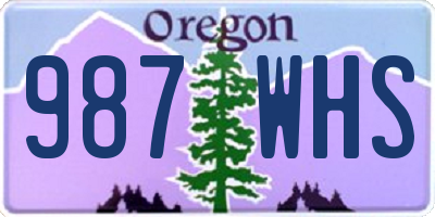 OR license plate 987WHS