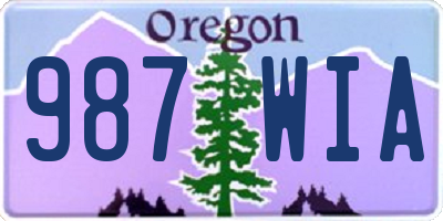 OR license plate 987WIA