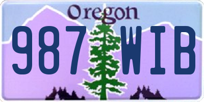 OR license plate 987WIB