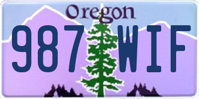 OR license plate 987WIF