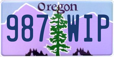 OR license plate 987WIP