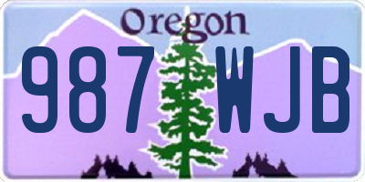 OR license plate 987WJB
