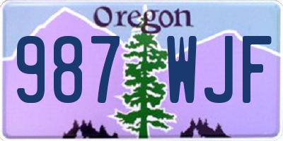 OR license plate 987WJF