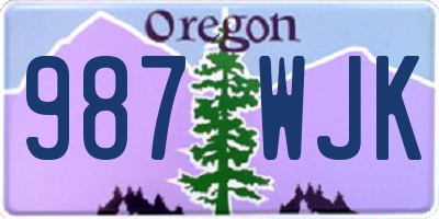 OR license plate 987WJK