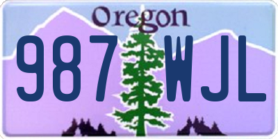 OR license plate 987WJL