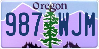 OR license plate 987WJM