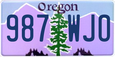OR license plate 987WJO