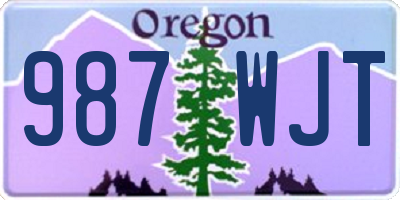 OR license plate 987WJT
