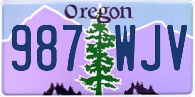 OR license plate 987WJV