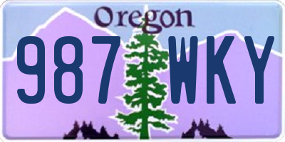 OR license plate 987WKY
