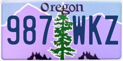 OR license plate 987WKZ