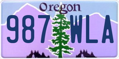 OR license plate 987WLA
