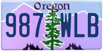 OR license plate 987WLB