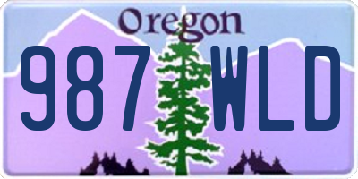 OR license plate 987WLD