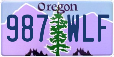 OR license plate 987WLF