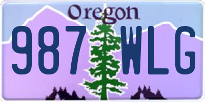 OR license plate 987WLG