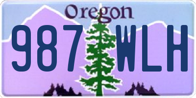 OR license plate 987WLH