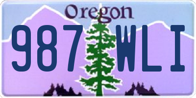 OR license plate 987WLI
