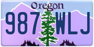 OR license plate 987WLJ